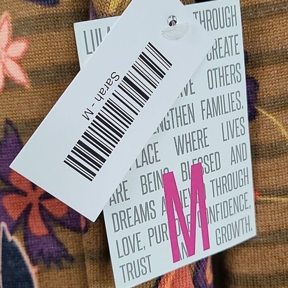 LuLaRoe NWT Sarah Cardigan Copper Floral Knit Long Duster Sweater Jacket M 10/12 - Picture 6 of 11